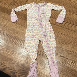 Little sleepies rainbow footie